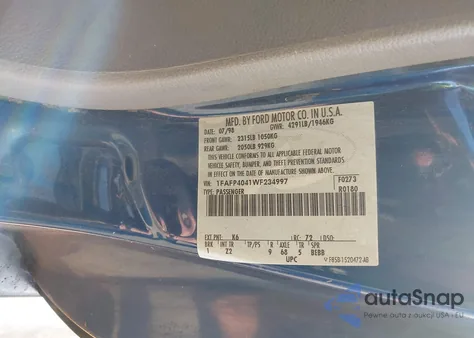 1998 Ford Mustang from USA, damaged, VIN 1FAFP4041WF234997